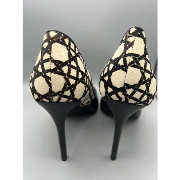 CharlesCharles David calf hair black/off white geometric print heels/pumps sz11 - Picture 5 of 10